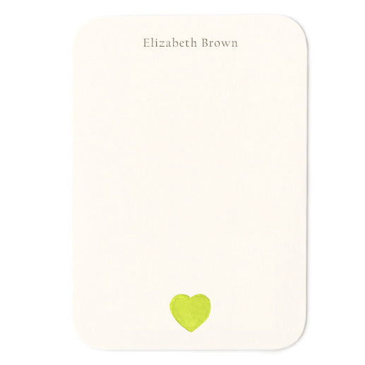 Green Heart Small Note Cards
