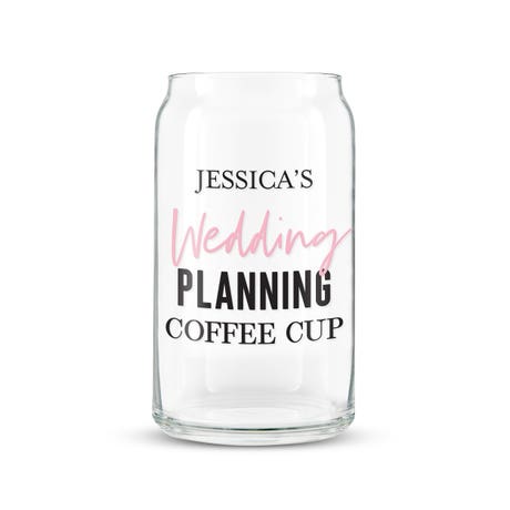 Personalized Can Shaped Drinking Glass - Wedding Planning Cup