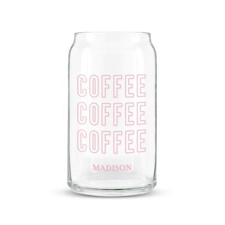Personalized Can Shaped Drinking Glass - Coffee Coffee Coffee