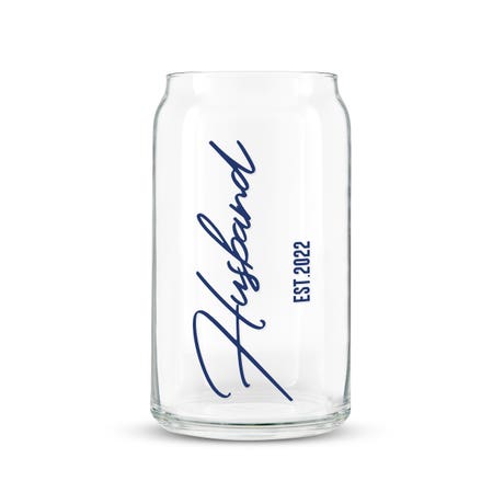 Personalized Can Shaped Drinking Glass - Husband Script