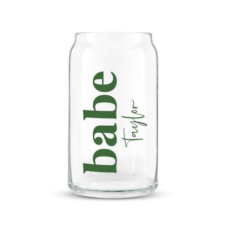 Personalized Can Shaped Drinking Glass - Babe