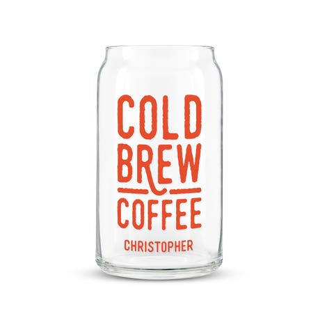 Personalized Can Shaped Drinking Glass - Cold Brew Coffee