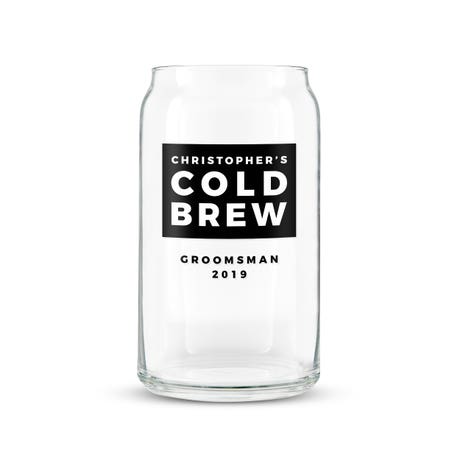 Personalized Can Shaped Drinking Glass - Cold Brew Print