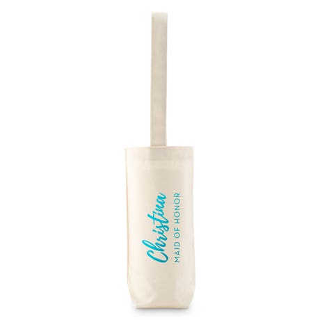 Personalized Reusable Wine Bottle Tote Bag - Calligraphy