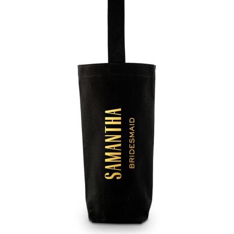 Personalized Reusable Wine Bottle Tote Bag - Modern Font
