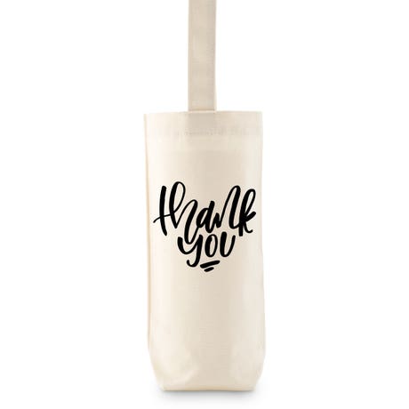 Reusable Wine Bottle Tote Bag - Thank You