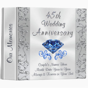 45th Wedding Anniversary Gift Ideas, Photo Album 3 Ring Binder