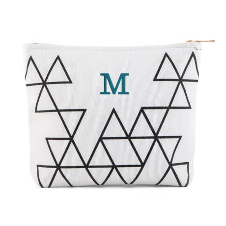 Small Personalized Makeup Bag For Women - Geo Print - Unique Gift for Her
