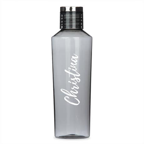 Personalized Reusable Plastic Water Bottle - Calligraphy Print - Unique Gift For Him|Her