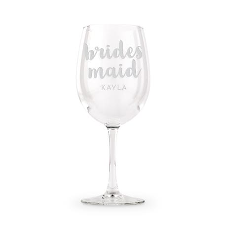 Large Personalized 12 Oz. Stemmed Wine Glass - Bridesmaid
