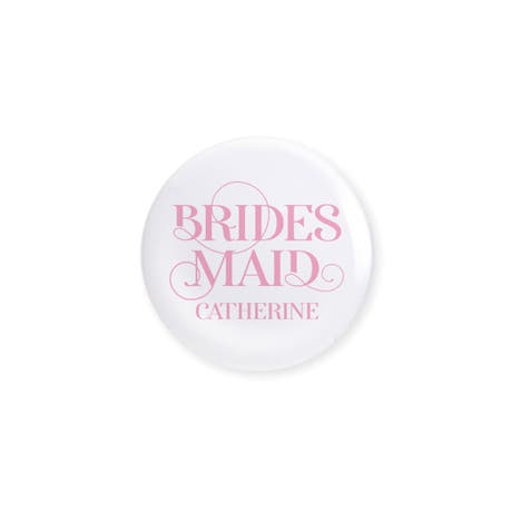 Personalized Bridal Party Wedding Button Pins - Princess Bridesmaid