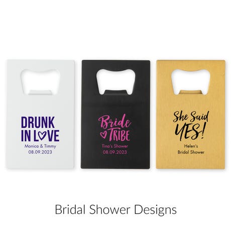 Personalized Metal Credit Card Bottle Opener Wedding Favor - Bridal Shower | More Occasions