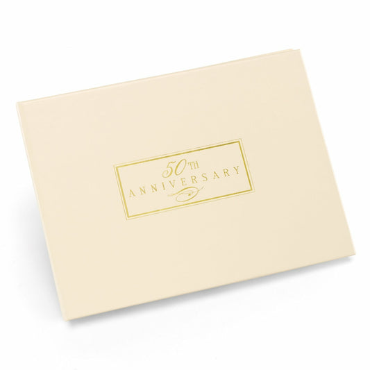 50th Anniversary Small Ivory Guest Book