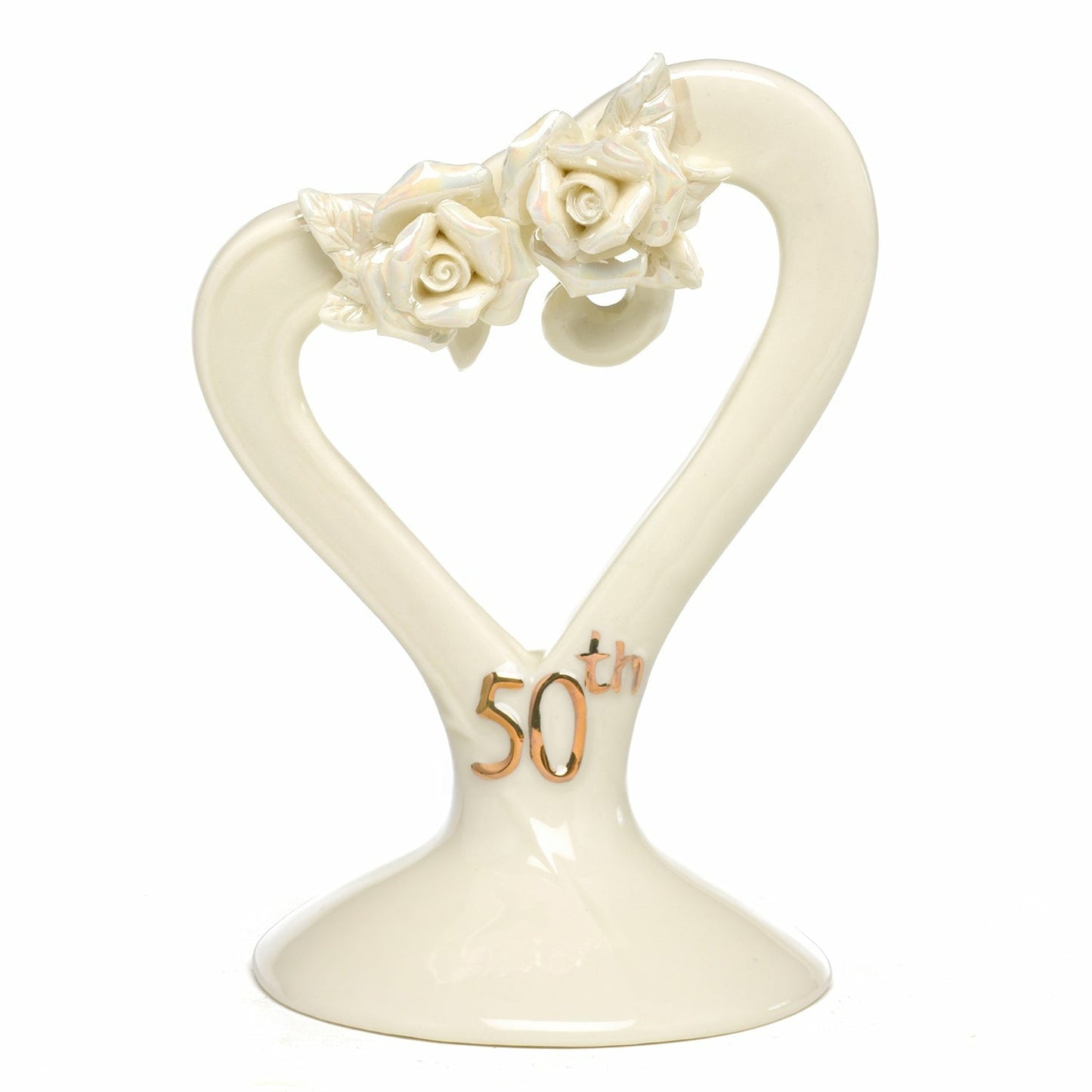 50th Pearl Rose Cake Top