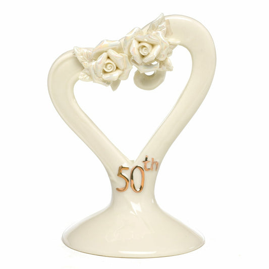 50th Pearl Rose Cake Top