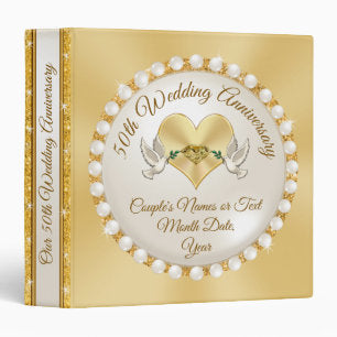 50th Golden Wedding Anniversary Photo Album Binder