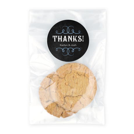 Clear Cellophane Favor Bags with Personalized Stickers Pack of 50 - Chalkboard