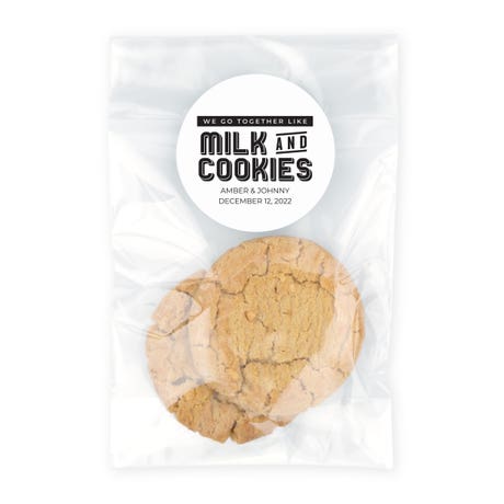 Clear Cellophane Favor Bags with Personalized Stickers Pack of 50 - We Go Together