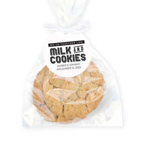Clear Cellophane Favor Bags with Personalized Tags Pack of 50 - We Go Together