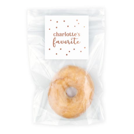 Clear Cellophane Favor Bags with Personalized Stickers Pack of 50 - His & Her Favorite
