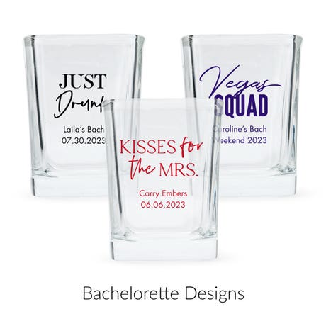Custom Printed 2 oz. Square Shot Glass Wedding Favor - Bachelorette | More Occasions