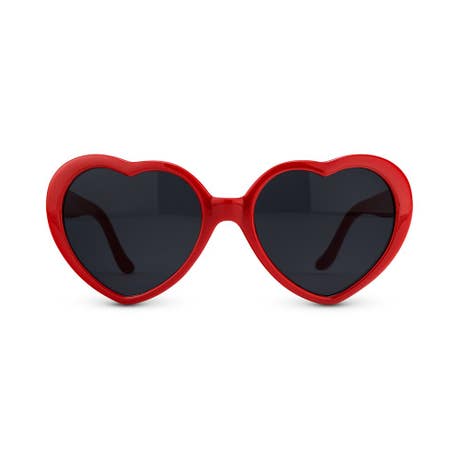 Women€™s Unique Shaped Bachelorette Party Sunglasses - Red Hearts