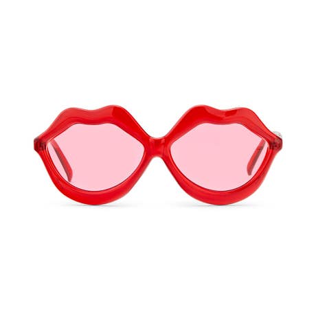 Women€™s Unique Shaped Bachelorette Party Sunglasses - Red Lips