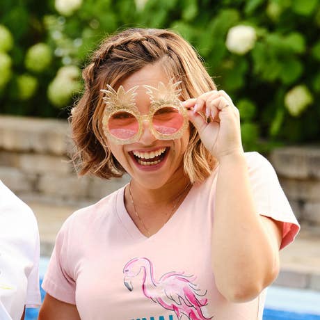 Women€™s Unique Shaped Bachelorette Party Sunglasses - Pineapples