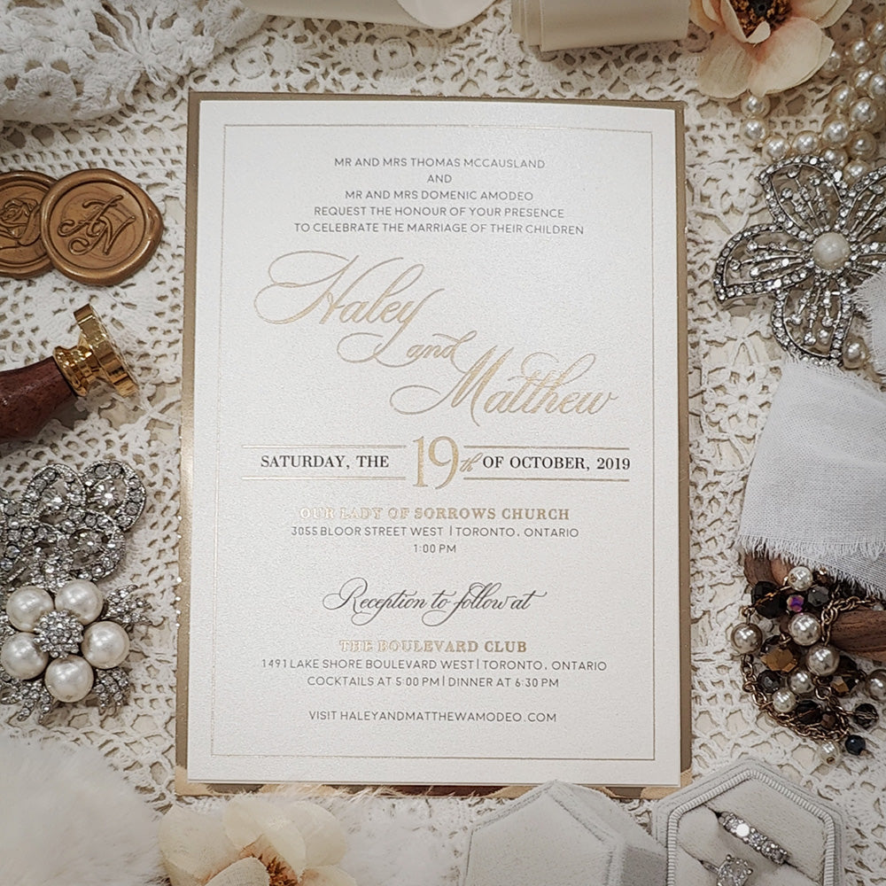 Foil Pressed Wedding Invitation 5201