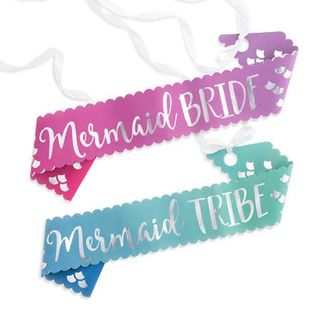Paper Bachelorette Party Sash - Mermaid