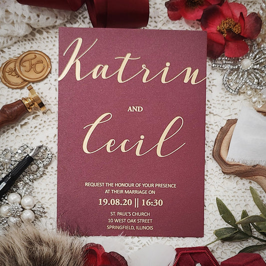 Foil Pressed Wedding Invitation 5208