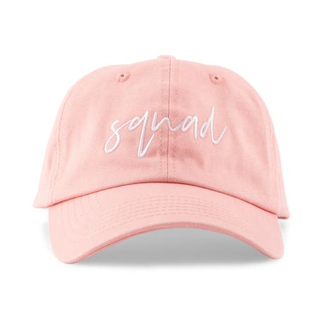 Women's Pink Embroidered Bachelorette Party Dad Hat - Squad Script