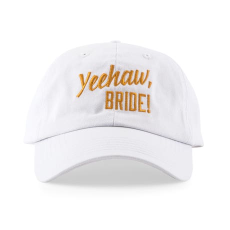 Women's White Embroidered Bachelorette Party Dad Hat - Yeehaw Bride