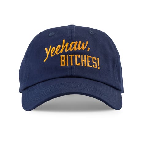 Women's Embroidered Navy Blue Bachelorette Party Dad Hat - Yeehaw