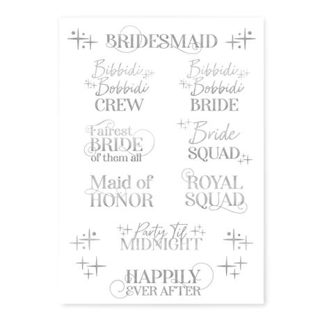 Silver Bachelorette Party Temporary Tattoos - Party Like A Princess