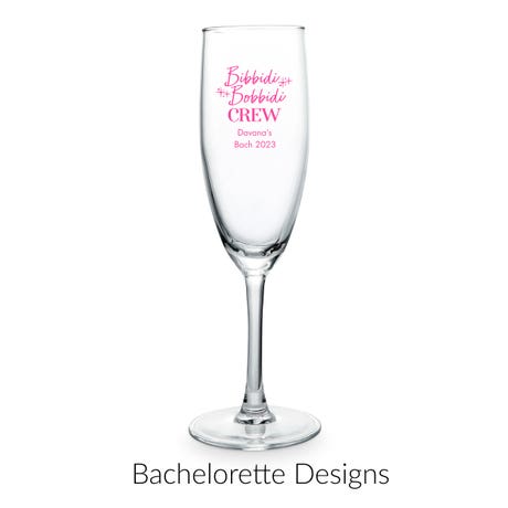 Personalized 5.75 oz. Stemmed Champagne Flute Wedding Favor - Bachelorette | More Occasions