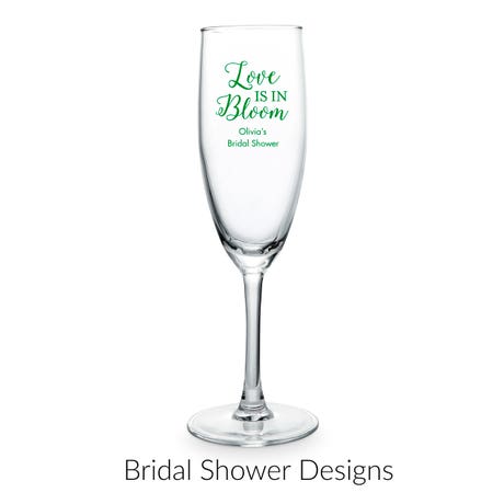Personalized 5.75 oz. Stemmed Champagne Flute Wedding Favor - Bridal Shower | More Occasions