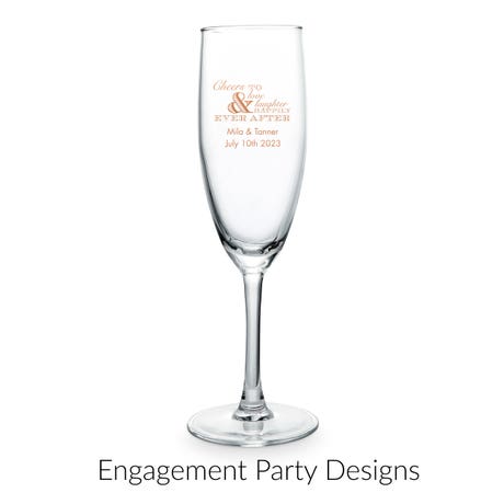 Personalized 5.75 oz. Stemmed Champagne Flute Wedding Favor - Engagement Party | More Occasions