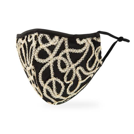 Luxury Adult Reusable, Washable Cloth Face Mask With Filter Pocket - Black & Gold