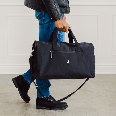 Personalized Convertible Garment Travel Duffel Bag - Black - Unique Gift For Him