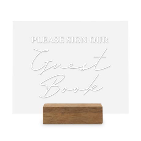 Clear Acrylic Wedding Table Sign - Guest Book