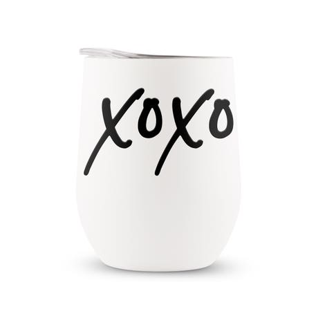 Personalized 12 oz. Stemless Travel Tumbler - XOXO