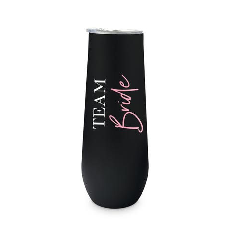 Personalized 8 oz. Stainless Steel Champagne Flute Tumbler - Team Bride