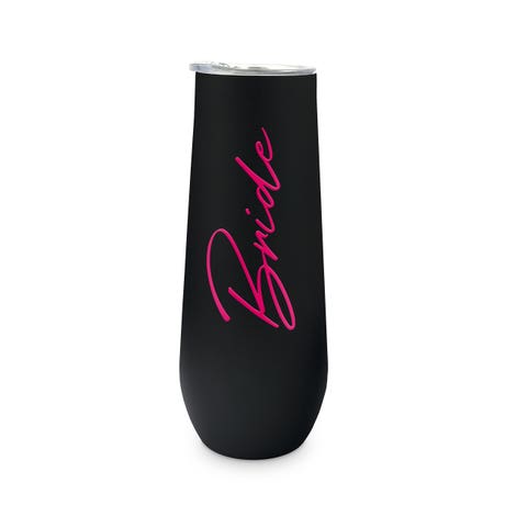 Personalized 8 oz. Stainless Steel Champagne Flute Tumbler - Vegas Bride