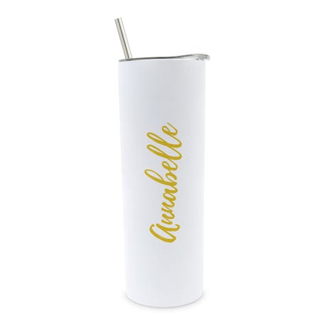 Personalized 22 oz. Tall Insulated Stainless Steel Travel Mug with Lid - Calligraphy