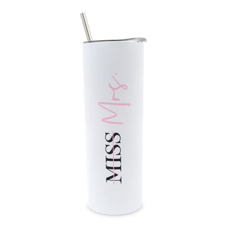 Personalized 22 oz. Tall Insulated Stainless Steel Travel Mug with Lid - Miss to Mrs