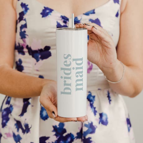 Personalized 22 oz. Tall Insulated Stainless Steel Travel Mug with Lid - Desert Floral Bridesmaid