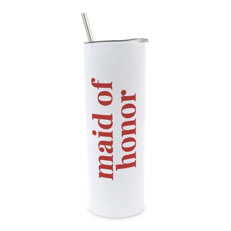 Personalized 22 oz. Tall Insulated Stainless Steel Travel Mug with Lid - Desert Floral Maid of Honor