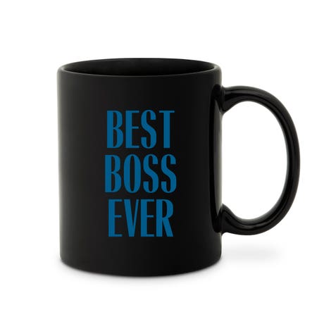 Custom Printed Black 11 oz. Ceramic Coffee Mug - Best Boss Ever Bold