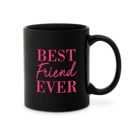 Custom Printed Black 11 oz. Ceramic Coffee Mug - Best Friend Ever